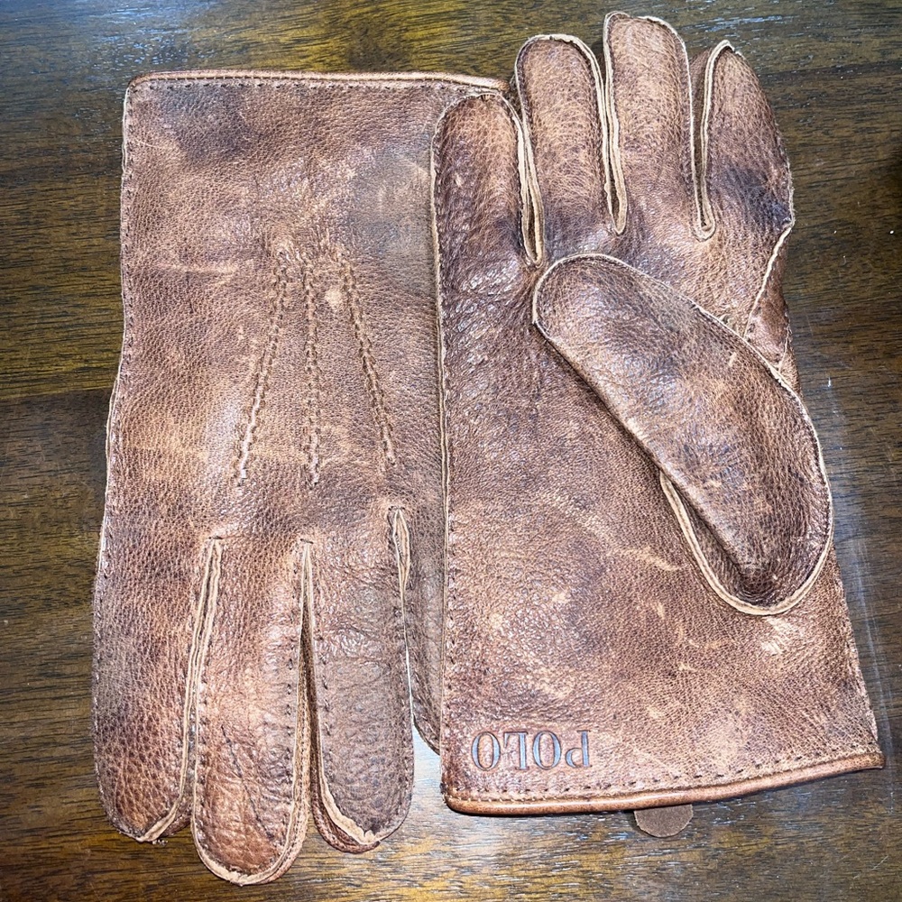 Vintage Polo Ralph Lauren Leather Gloves (Men)